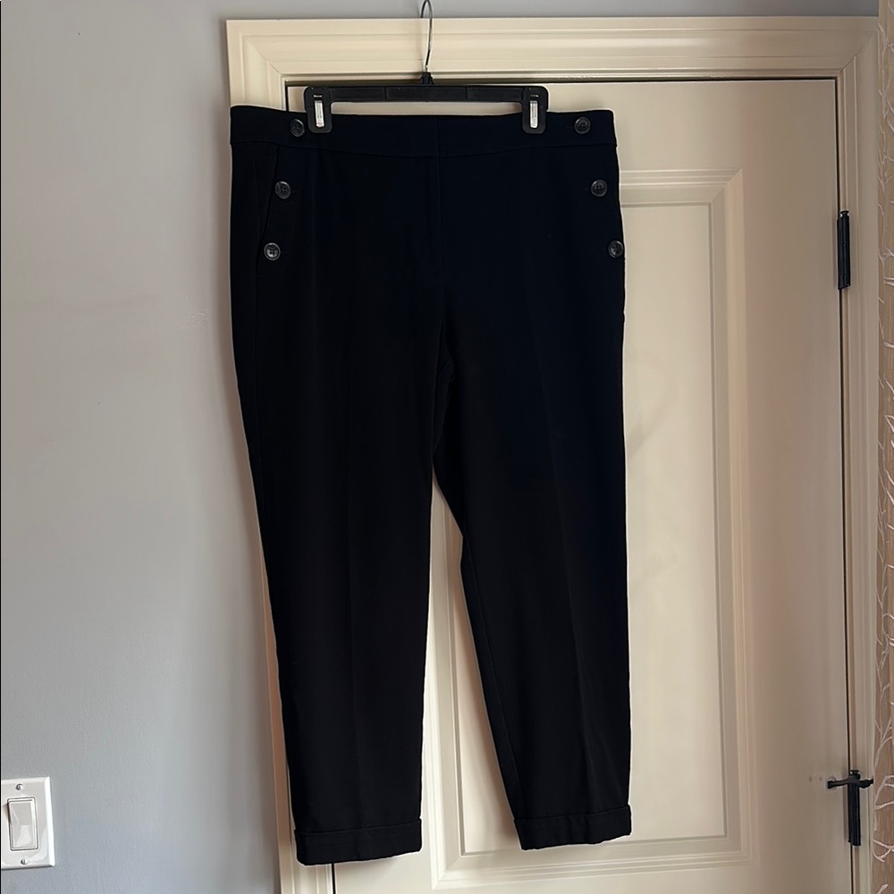 LOFT Black Cuffed Trousers